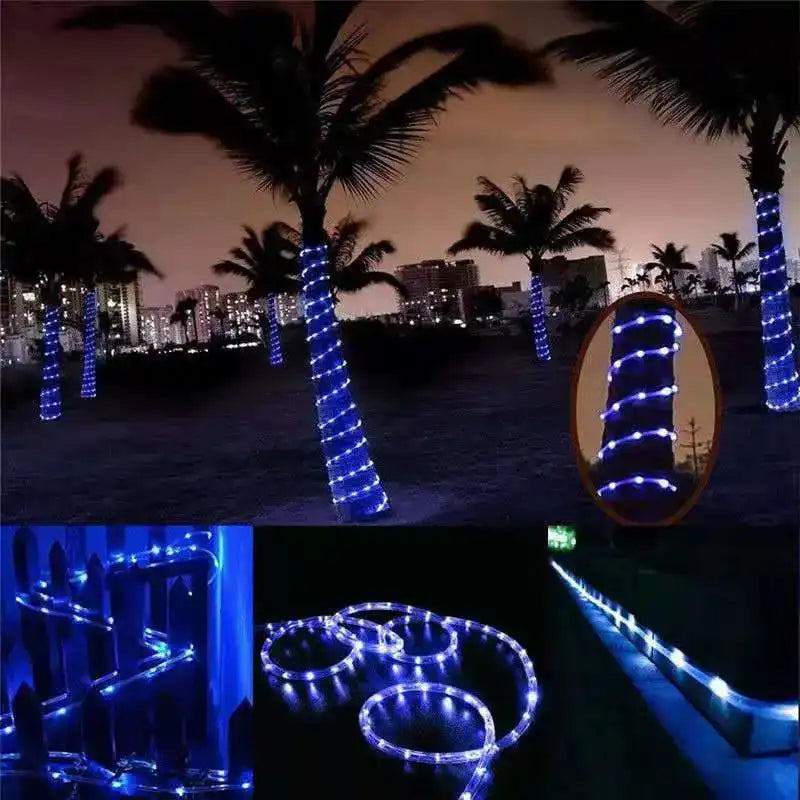 Solar String Lights Outdoor Waterproof LED Strip Rope Tube Lamp Christmas Fairy Garland String Lights for Garden Tree Yard Fence - Magic Electronics