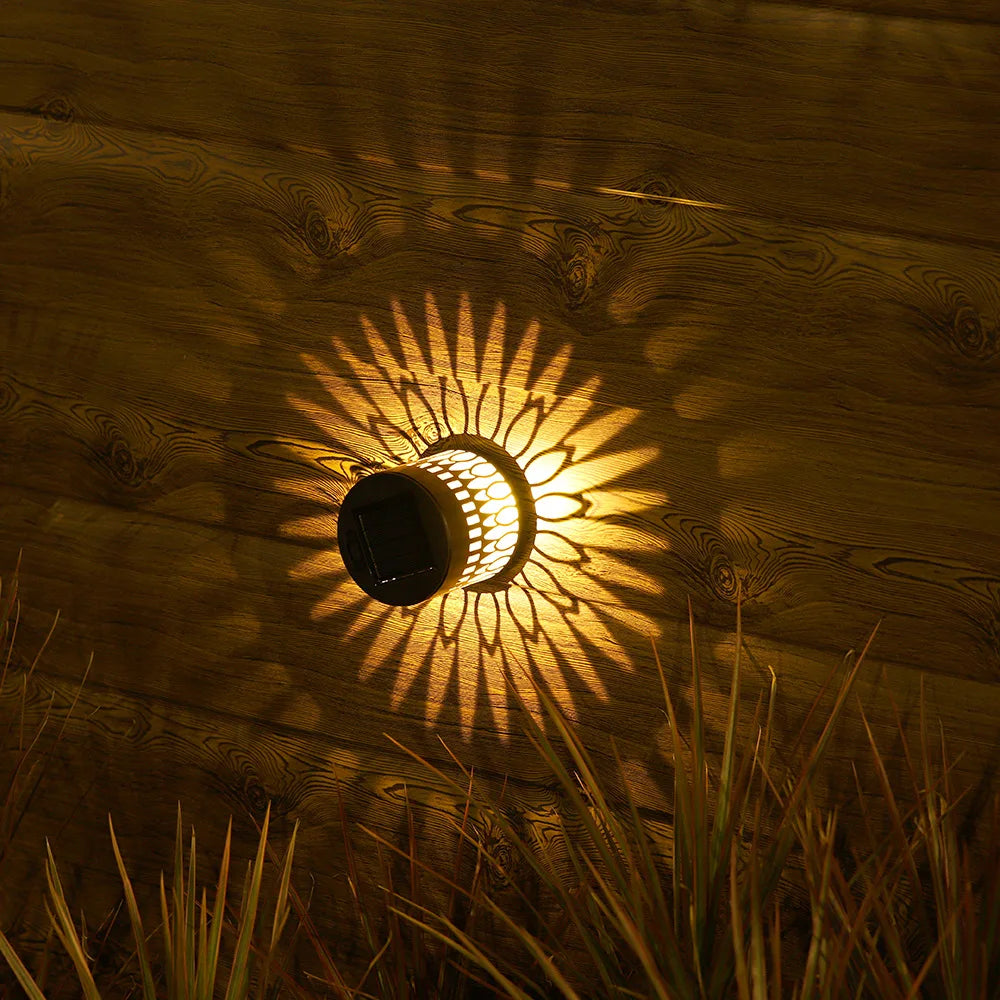 View details for Solar Outdoor Wall Light with Floodlight Hollow Design Waterproof Garden Patio Courtyard Decorative Lamp for Fence Villa Door Solar Outdoor Wall Light with Floodlight Hollow Design Waterproof Garden Patio Courtyard Decorative Lamp for Fen