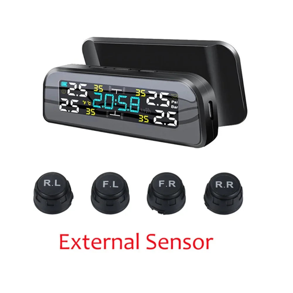 Universal Smart Solar TPMS Tire Pressure Sensor Car Tire Pressure Monitoring System with 4 Wheel Internal External Sensors TMPS External Sensor Magic Electronics S3cdb07c73c41479d8be4d061e8ed1ca0M External Sensor