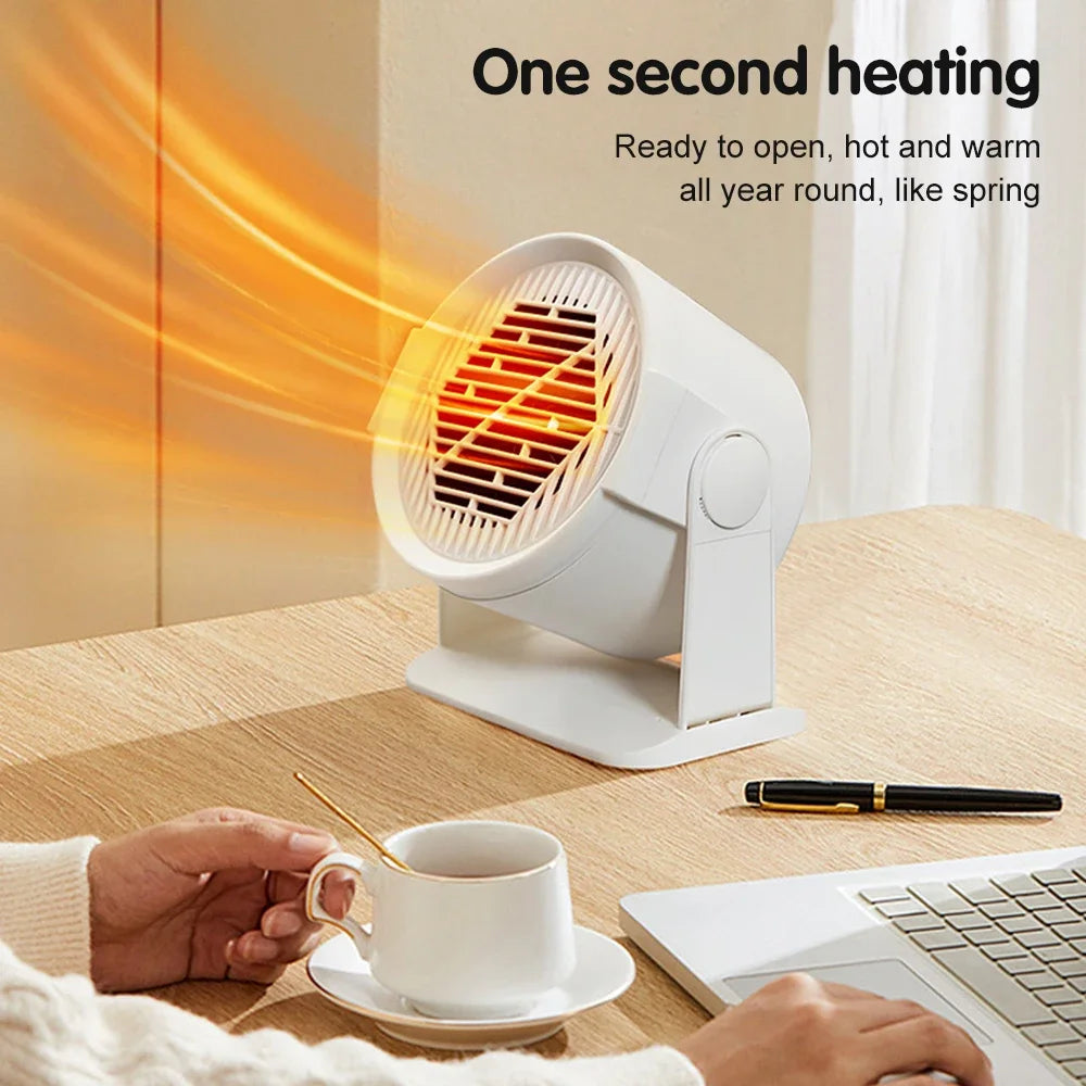 Portable Desktop Electric Heater for Home and Office, Mini Warm Air Fan for Desk Use and Foot Warmer for Cozy Comfort - Magic Electronics