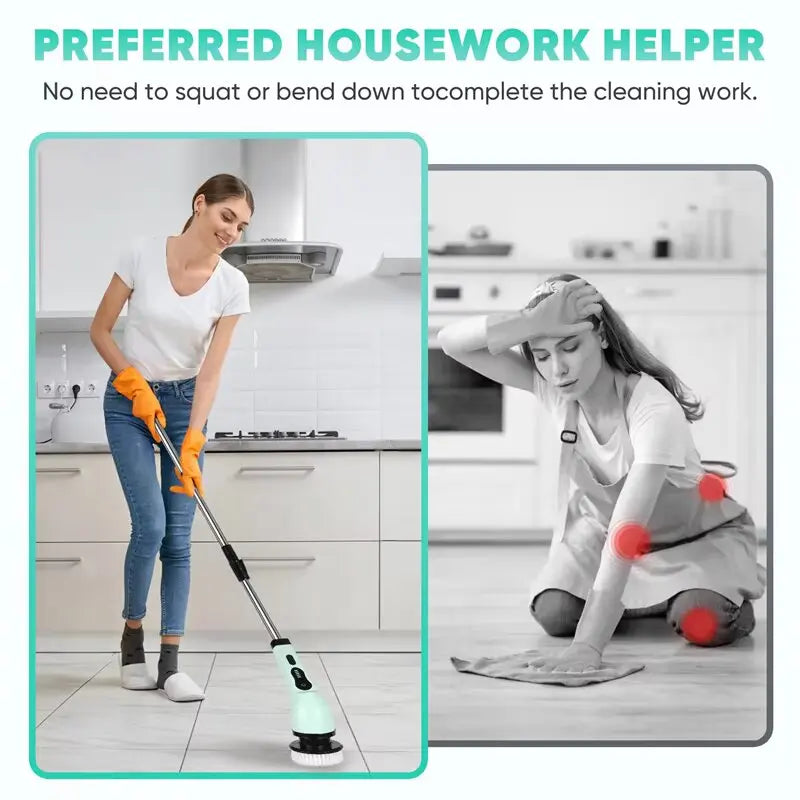 Electric Bathroom Cleaning Brush 9-in-1 Wireless Household Rotation Cleaning Brush for Bathroom Kitchen Toilet Cleaning Scrubber Magic Electronics S3d9b8d47e149421587079e5270a9e7ffx