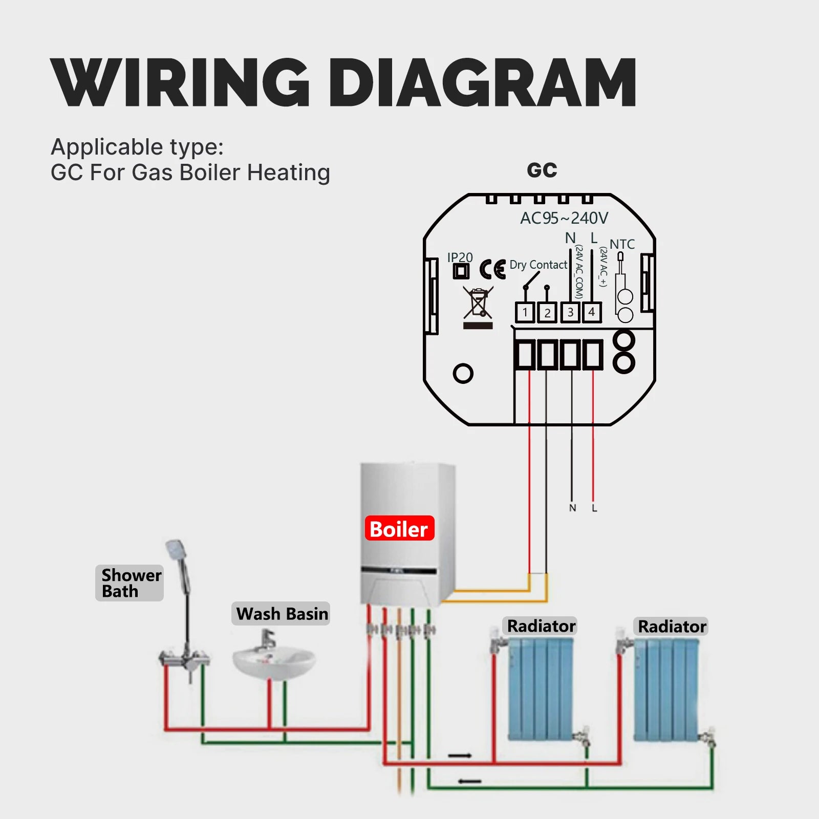 WiFi Smart Home Heating Knob Thermostat Temperature Controller For Water Gas Boiler Electric Heating Works with Alexa GoogleHome - Magic Electronics