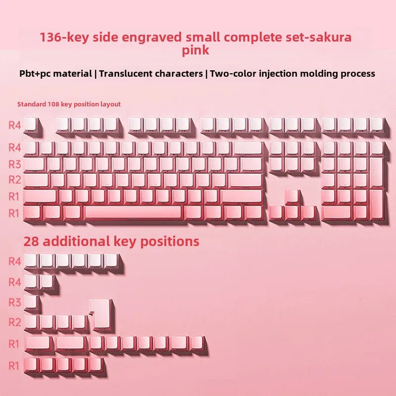 aula f75 keycaps keycap set for mechanical keyboard key caps кейкапы 68/75/81/87/98 purple blue pink YHF-136 Keycaps Magic Electronics S3e5bf605f1784ebab32742b45bf626e68 YHF-136 Keycaps