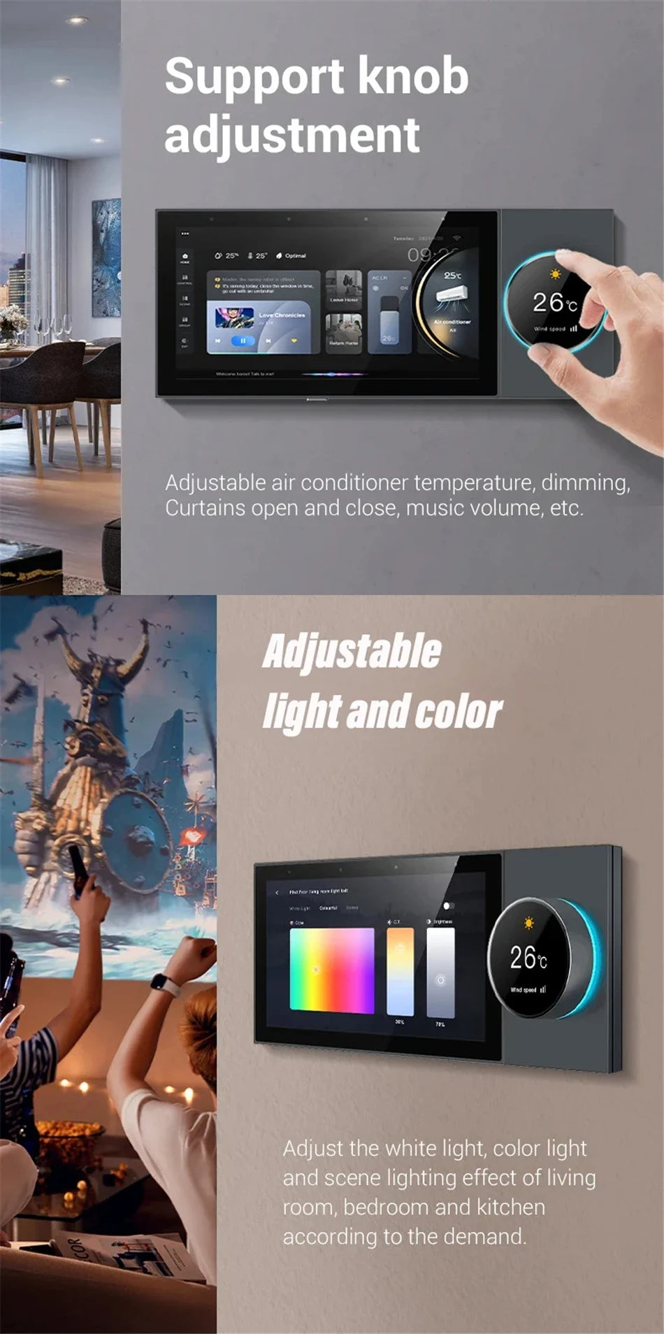 TUYA Smart Home Device Scene control panel Built-in ZIGBEE gateway Bluetooths Audio wall Amplifiers WIFI Background music system - Magic Electronics