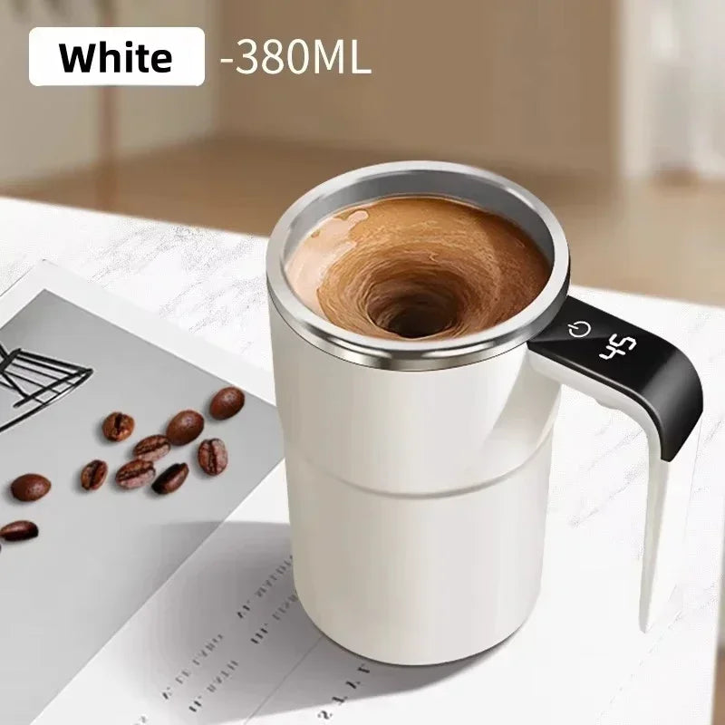 Automatic Stirring Cup Rechargeable Portable Coffee Electric Stirring Stainless Steel Mixer Rotating Magnetic Self Stirring Mugs WHITE Magic Electronics S3ef23aac77de4290a20f1972d75c3a92I WHITE