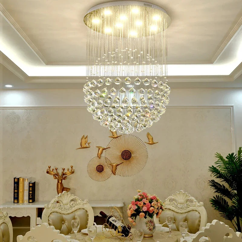 Round K9 Crystal Ball Led Ceiling Chandelier Pendant Lamp for Living Dining Room Cristal Lustre Bedroom Home Decor Light Fixture Magic Electronics S3f1acca02a7943abb85fd61fb85933555