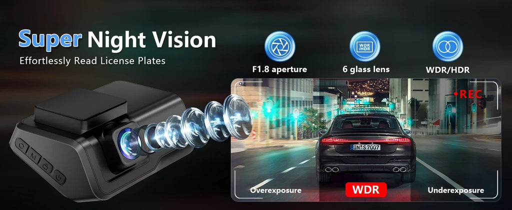 Kocam 4K UHD Dash Cam WiFi Car DVR Front and Rear Dual Lens Auto Car Camera with Night Vision 24H Parking Monitor Black Box - Magic Electronics