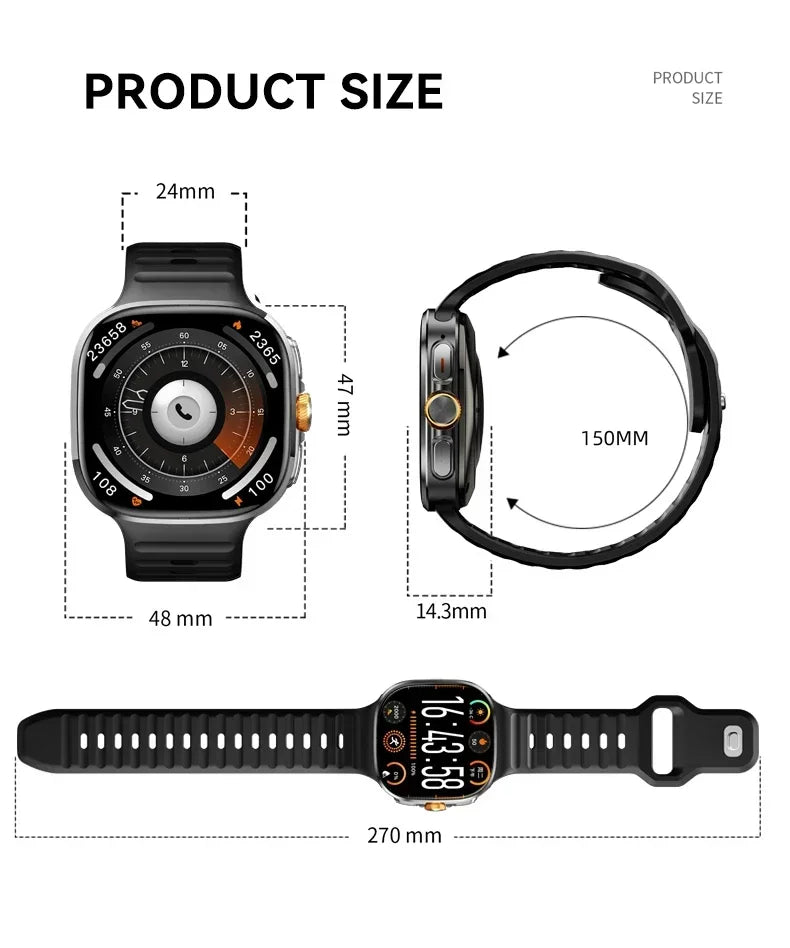 New M99 5G Cellular Version Smartwatch 2.4inch Amoled Larger Screen Android Smart Watch With Rotary Camera Sim Card Slot WIFI - Magic Electronics