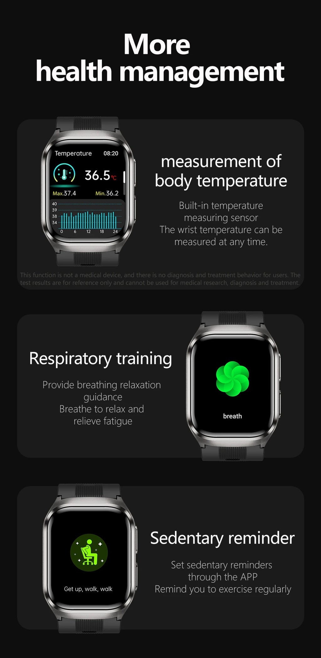 2026 New Upgrade AI Diagnostic Airbag Precise Blood Pressure Health SmartWatch Uric Acid ECG Blood lipids Smartwatch Men Women Magic Electronics S3fcf0f34091745828284c6e5d9d49b8be