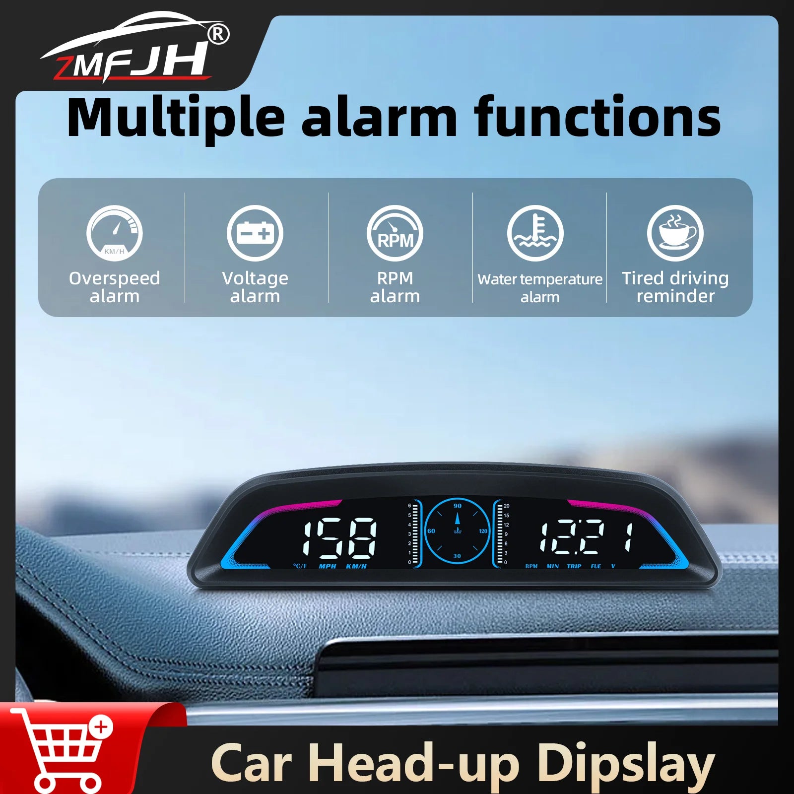 Car OBD/GPS B3 G3 Head Up Display Speed Gauge For HUD Display With Alarm Function Temperature Voltage RPM On-board Computer - Magic Electronics