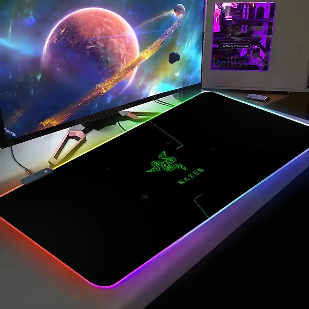 Razer Mouse Pad XXL RGB Gaming Mouse Pad HD Gamer Accessories Large LED Light MousePads PC Carpet With Backlit Magic Electronics S41008673c58142bab0a99bbe6c27ab84a