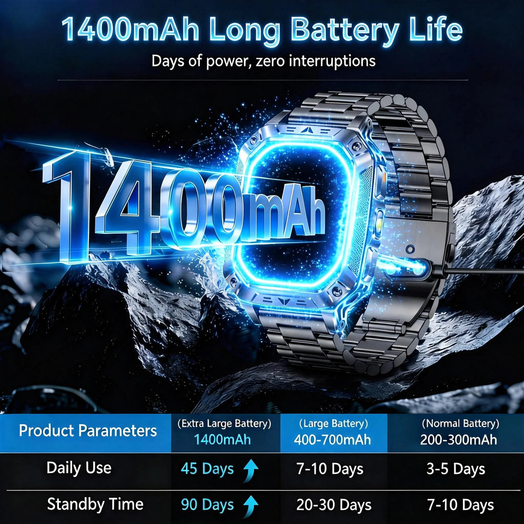 2026 Military outdoor SmartWatch Fitness Clock Men 2.01 inch AMOLED Screen 1400mAh Battery Flashlight Call Waterproof Smart Band Magic Electronics S418968b1875c4c599d0c304868af4ce9x