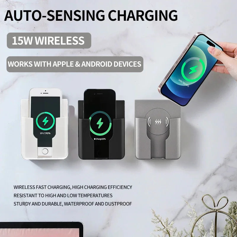 15W Wall Mount Wireless Charger, Qi Universal Fast Charging Panel for iPhone & Android, Flush AC 110–220V In-Wall Phone Charger Magic Electronics S42539c9f92a24228bc340336f1c50573u
