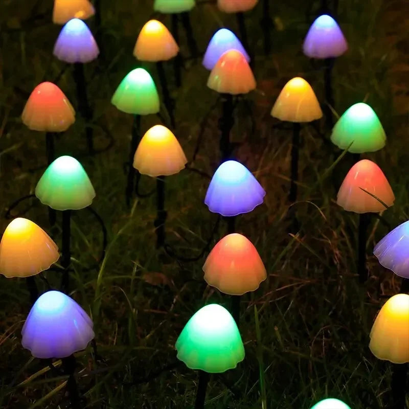 10 LED Solar Mushroom Lights Outdoor Waterproof Decorative Street Lights for Lawn Garden Patio Christmas Holiday Decoration colorful 3.5 meters 10 lights 0-5W Magic Electronics S4338706661cc4df79dd4ee170315a296f colorful 3.5 meters 10 lights 0-5W