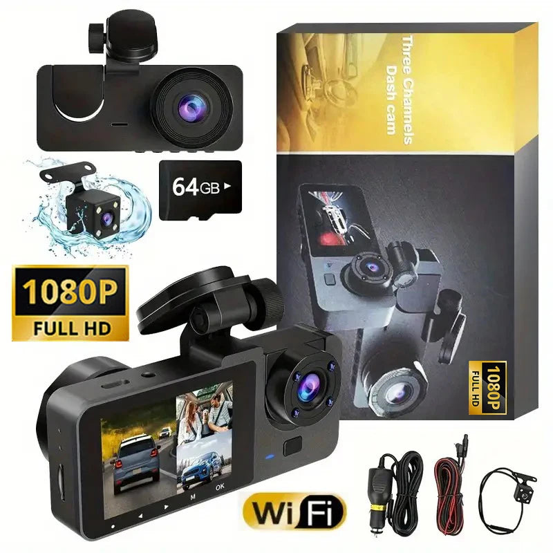 3Channel 1080P Dash Cam for Cars WIFI Car DVR Video Recorder Rear View Camera for Vehicle Night Vision Black Box Car Assecories Magic Electronics S4396237b94b04280aecb94e2d7f90505D