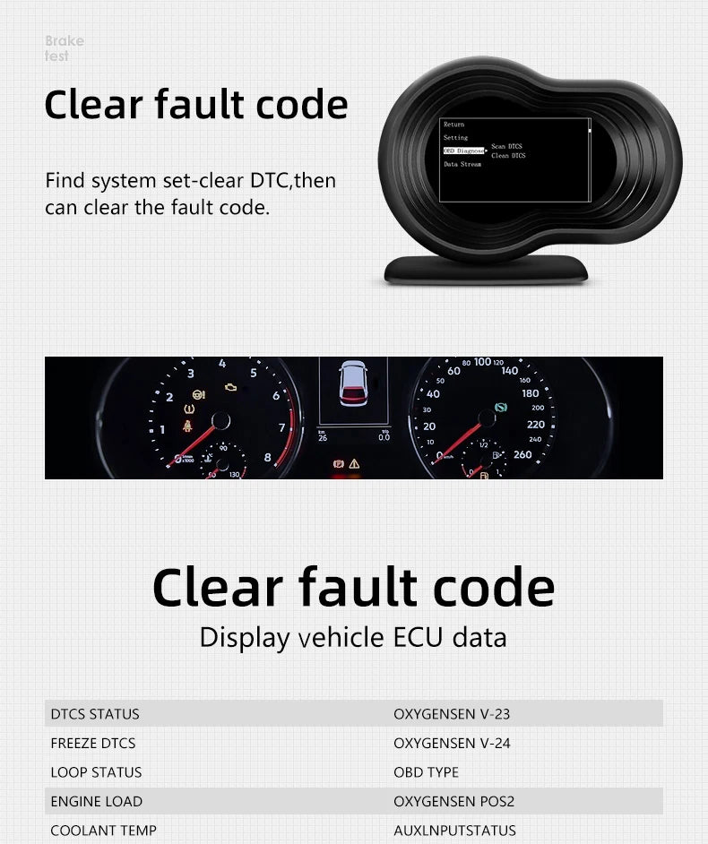 F9-OBD OBD2 GPS HUD Head Up Display Car Digital Speedometer Auto Over speed Alarm Meter Water Temp Fuel Consumption Gauges - Magic Electronics