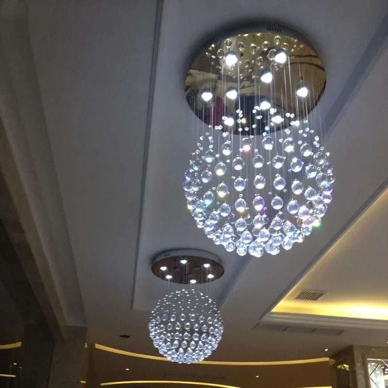 Round K9 Crystal Ball Led Ceiling Chandelier Pendant Lamp for Living Dining Room Cristal Lustre Bedroom Home Decor Light Fixture Magic Electronics S444c94fab3744be4bca00bacdfb2034aS