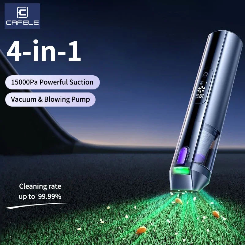 Cafele 15000Pa Wireless Vacuum Cleaner Portable Air Pump Vacuum Sealer Powerful Air Blower 4-in-1 For Car Home Office PC Clean Magic Electronics S4488eae751334396bb4b7578f0319fa2j