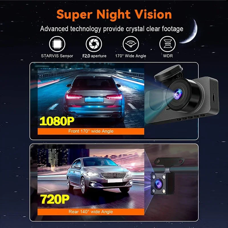 3Channel 1080P Dash Cam for Cars WIFI Car DVR Video Recorder Rear View Camera for Vehicle Night Vision Black Box Car Assecories Magic Electronics S44a2a8094ee645e39285749dbb84a061g