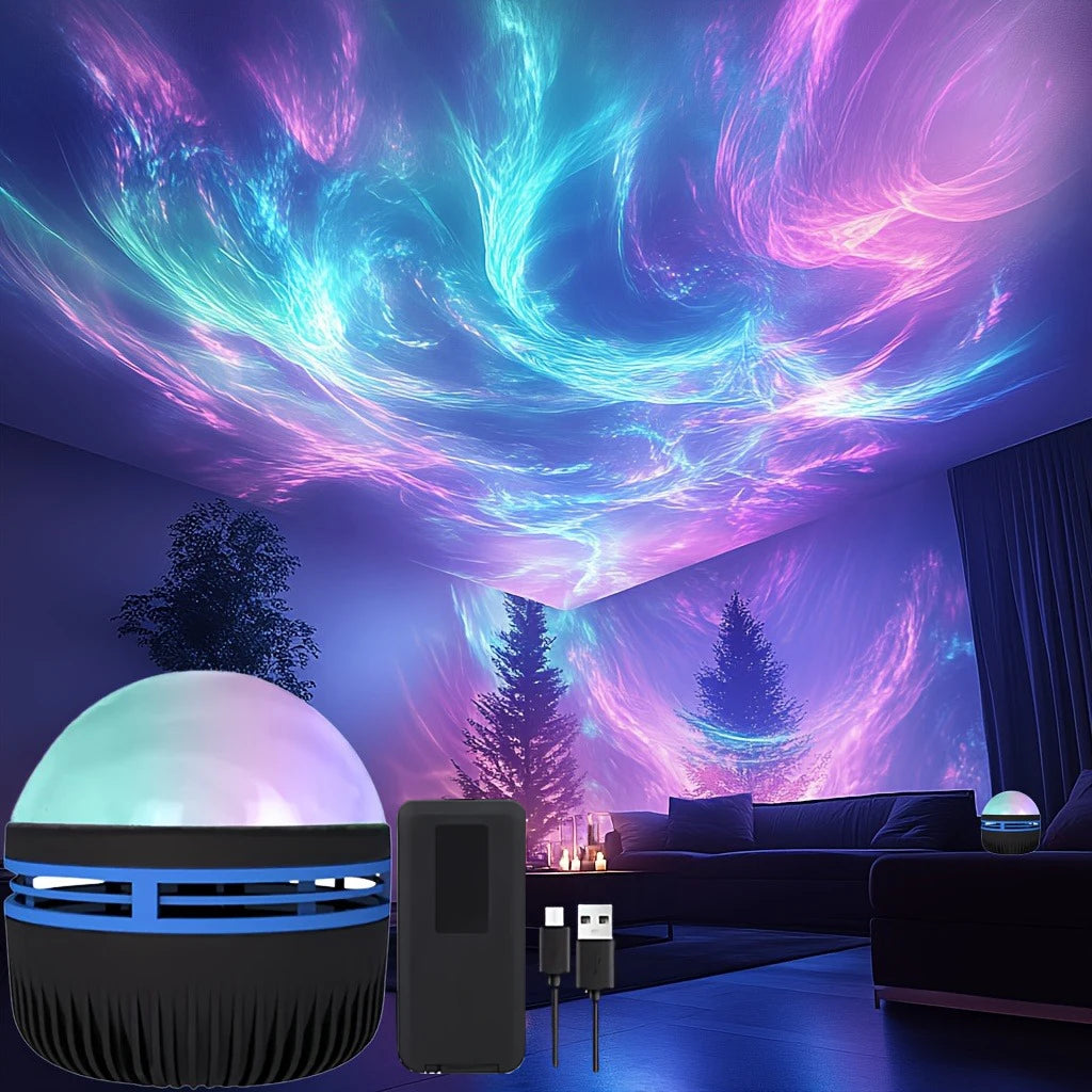 1pc LED Northern Lights Projection Lamp,Aurora Borealis Effect,Remote Control,USB Powered,Color-Changing Light,For Bedroom Decor Magic Electronics S44b0a835d2c347bf942d1be308243bf2l