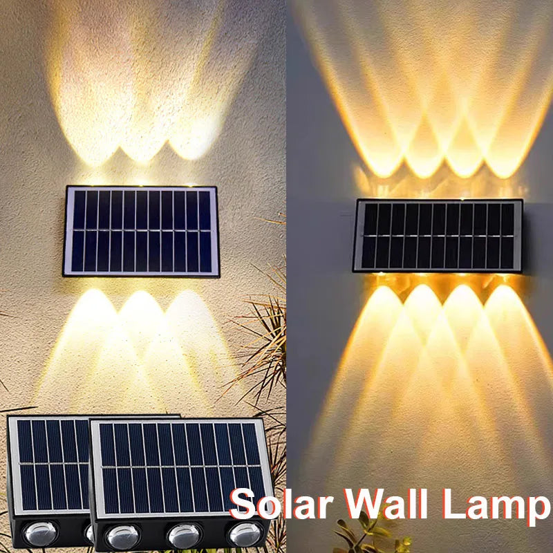 Solar Wall Lights Outdoor Solar Lamp Light Sensing Automatic Charging Sunlight Powered Street Light for Courtyard Garden Decor - Magic Electronics