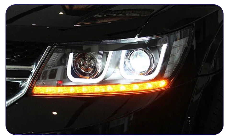 Auto Headlights Assembly For Fiat Freemont 2012-2014 Car Front Lamps Upgrade LED Double U Projector Lens Tool Accessories - Magic Electronics