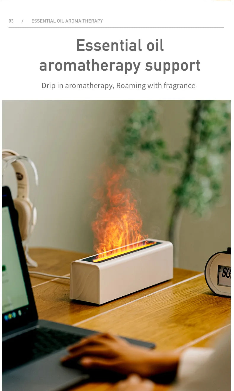 Colorful Simulation Flame Diffuser USB Plug-in Fragrance Office Home Flame Humidification Diffuser Diffuser Magic Electronics S45d05ff4fd3e4002a3d15c2f8c1cd42bp