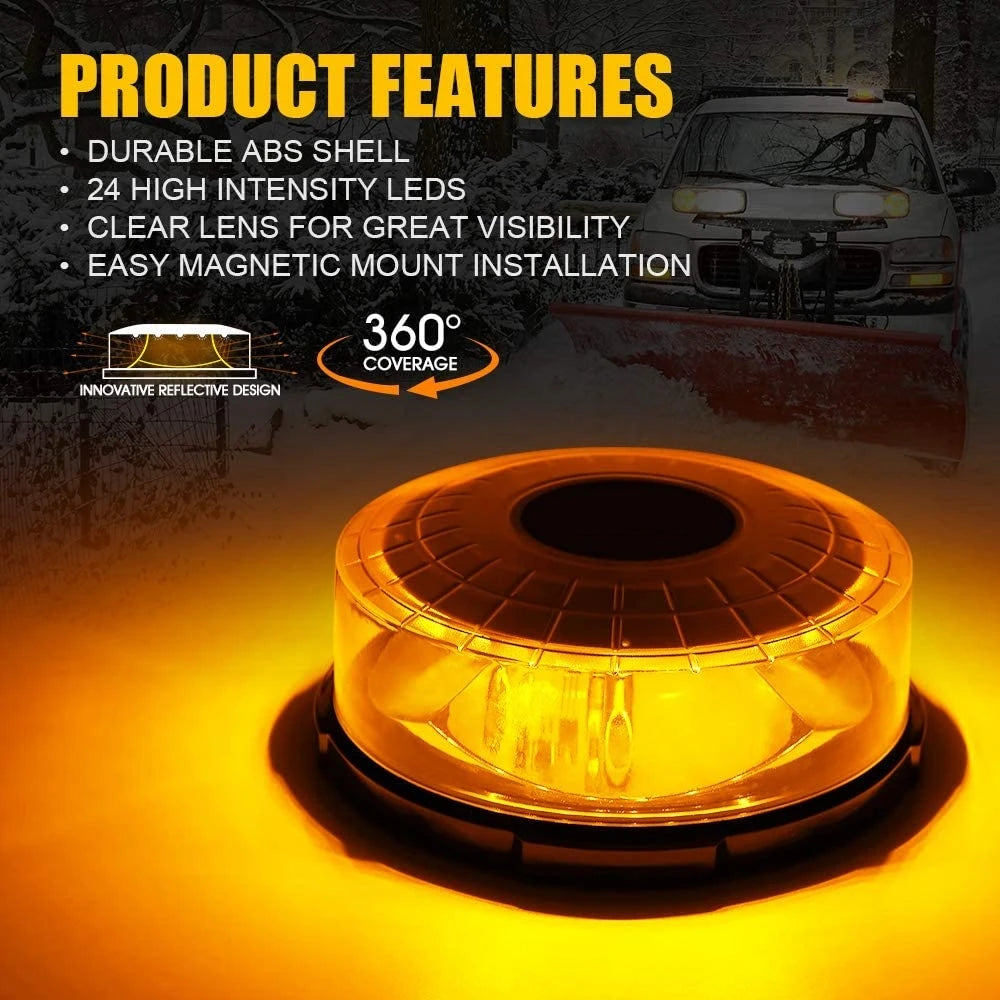 Amber LED Strobe Light Beacon Vehicle Car Roof Top Hazard Warning Flash Emergency Lights Rotating Flashing Safety Signal Lamp Magic Electronics S45ec3a588f88405da642441a0d1357fbN