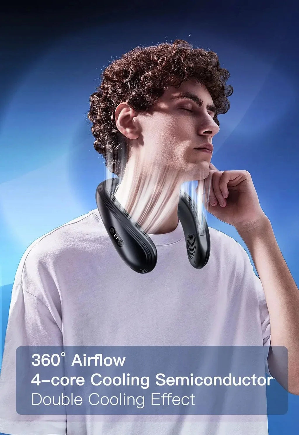 View details for New Neck Air Conditioner Portable Neck Fan Rechargeable Semiconductor Cooling Bladeless Fan Outdoor Personal Fan Wearable New Neck Air Conditioner Portable Neck Fan Rechargeable Semiconductor Cooling Bladeless Fan Outdoor Personal Fan Wea