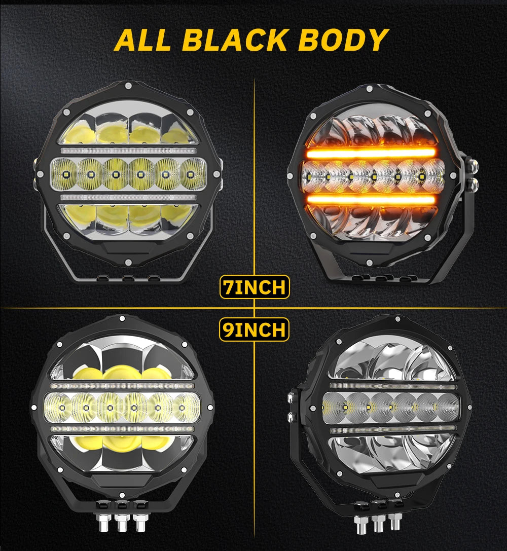 CO LIGHT Round LED Offroad Lights 7 Inch Spot Driving Light Pods with DRL Super Bright Off Road Ditch Work Light Bar for SUV Magic Electronics S4701b942516042fca66769b870eab831k