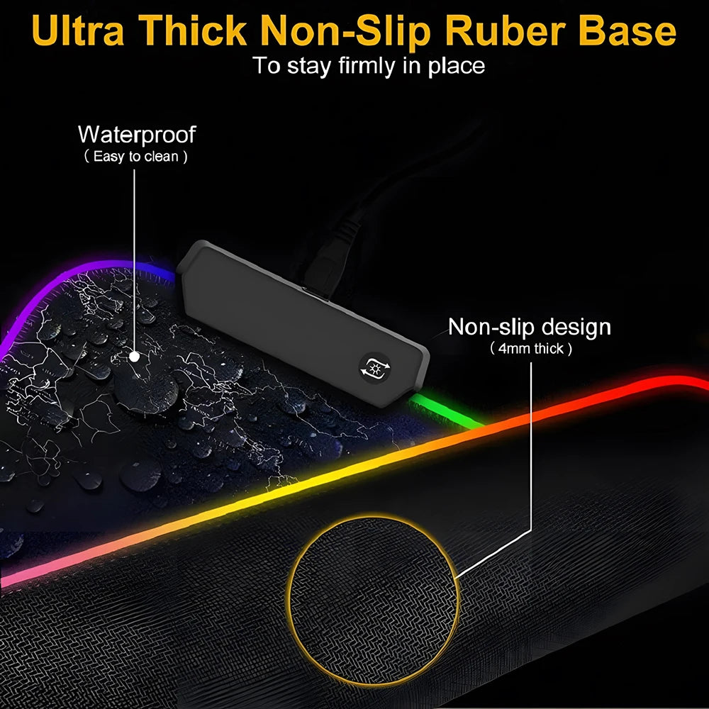 Razer Mouse Pad XXL RGB Gaming Mouse Pad HD Gamer Accessories Large LED Light MousePads PC Carpet With Backlit Magic Electronics S4713fcd7af67478b8cee6388be72f632M
