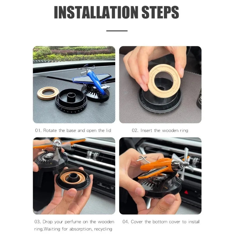 Car Indoor Air Freshener Helicopter Aromatherapy Perfume Solar Aircraft 360 Degree Rotating Aromatherapy Automobile Perfume Magic Electronics S47acf5f20e224d6fba85efba401a1ac7f