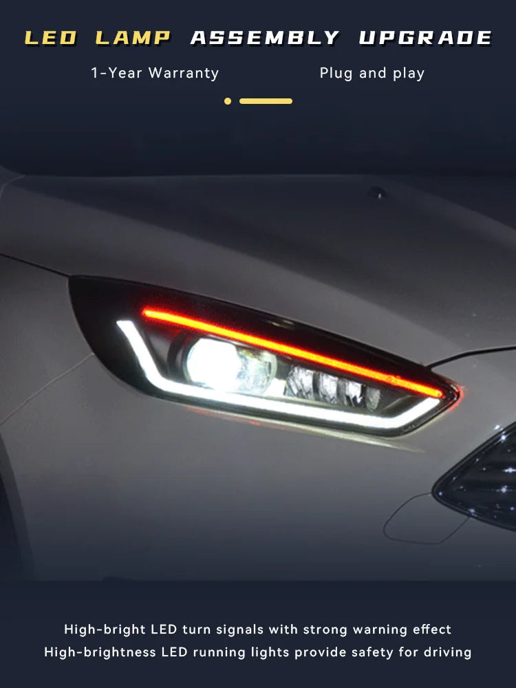 Headlights For Ford Focus 2015 2016 2017 2018 LED Head Lamp Styling DRL Front Signal Projector Lens Auto Tools Car Accessories - Magic Electronics