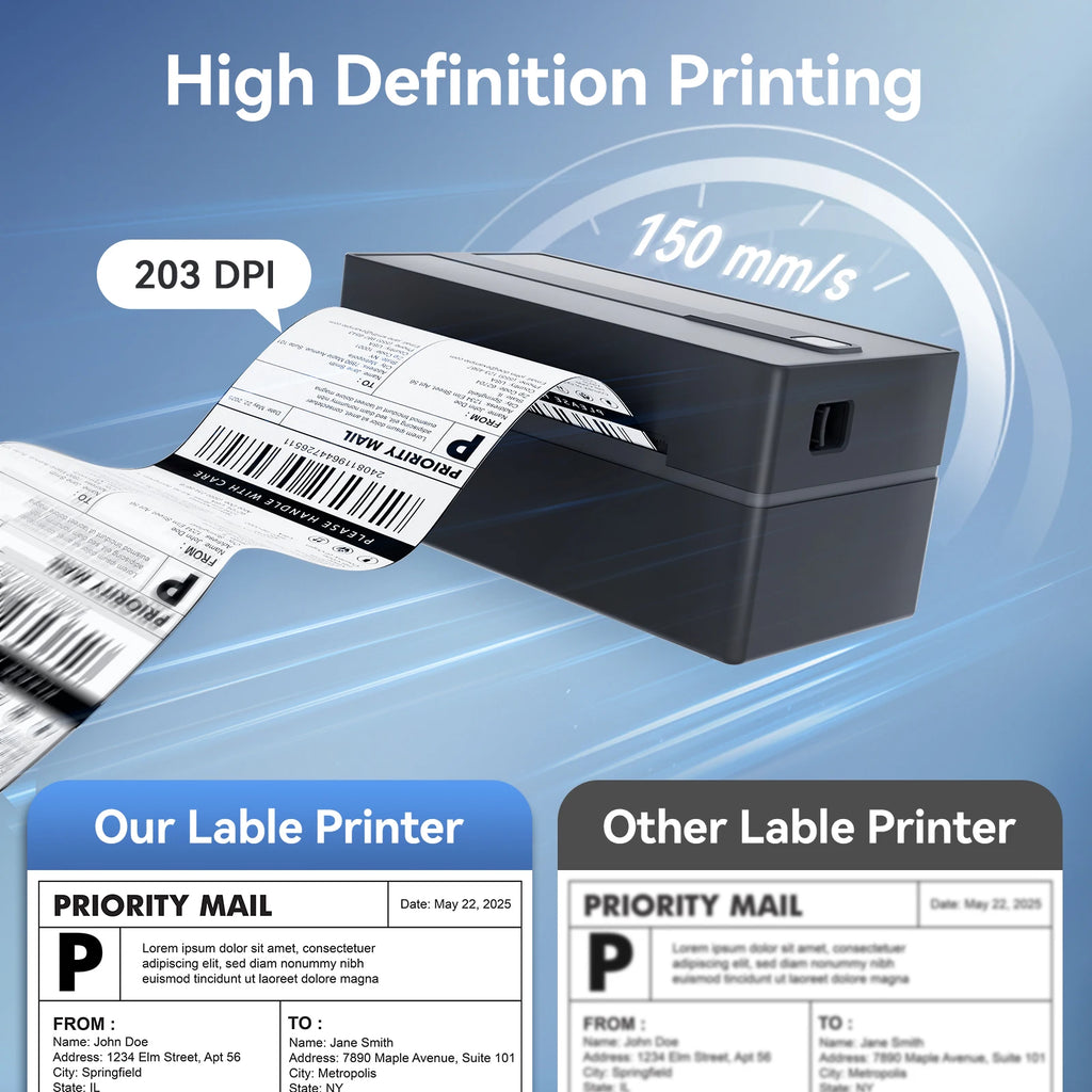 Thermal Label Printer Portable No Ink Required 203DPI 4x6 for Small Business Bluetooth USB High Speed Express Airway Bill Magic Electronics S48410273bd824a06b2103a21f1ff8d6fA