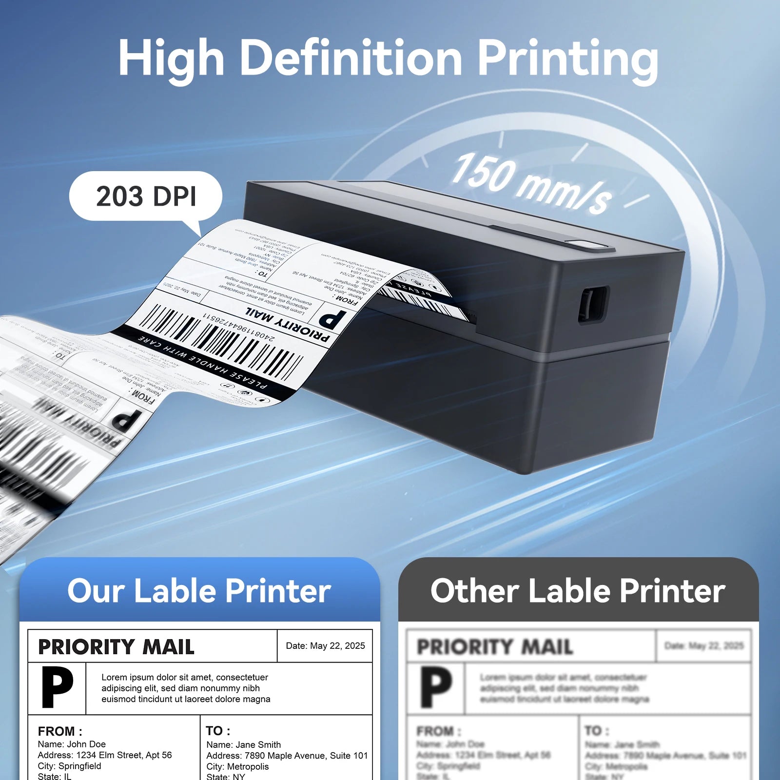 Thermal Label Printer Portable No Ink Required 203DPI 4x6 for Small Business Bluetooth USB High Speed Express Airway Bill Magic Electronics S48410273bd824a06b2103a21f1ff8d6fA