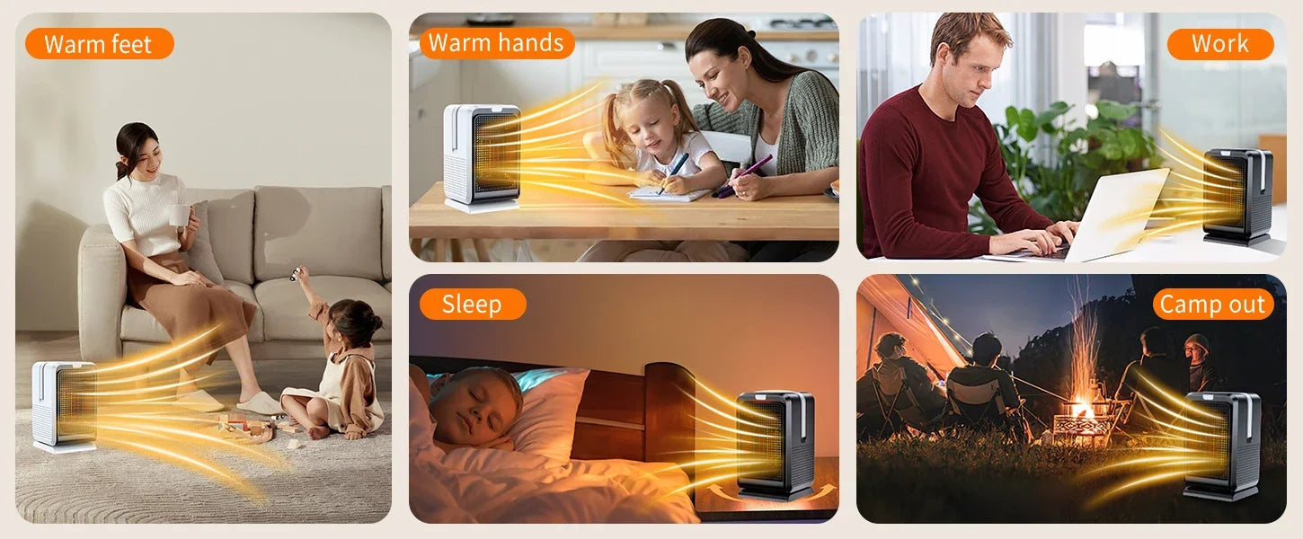 Portable Desktop PTC quick heating shaking head electric both cooling and heating small household With Remote Control 1000W - Magic Electronics