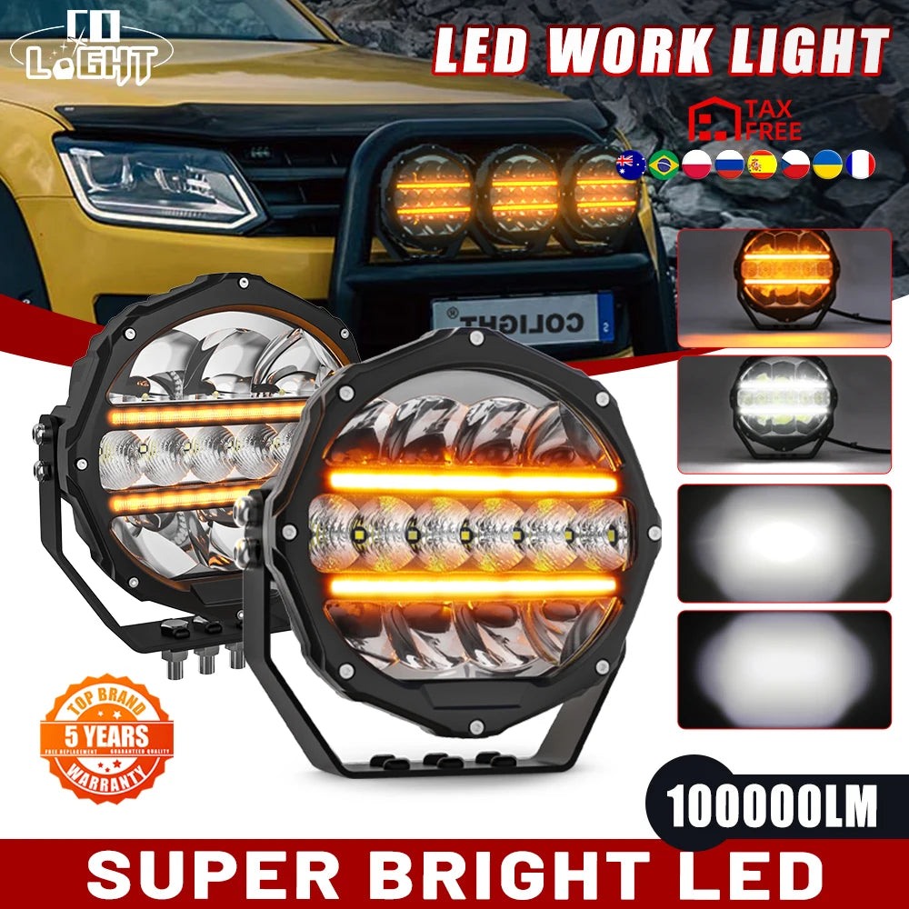CO LIGHT Round LED Offroad Lights 7 Inch Spot Driving Light Pods with DRL Super Bright Off Road Ditch Work Light Bar for SUV Magic Electronics S4892a4a7a8b146a59dcb692e152b9908S