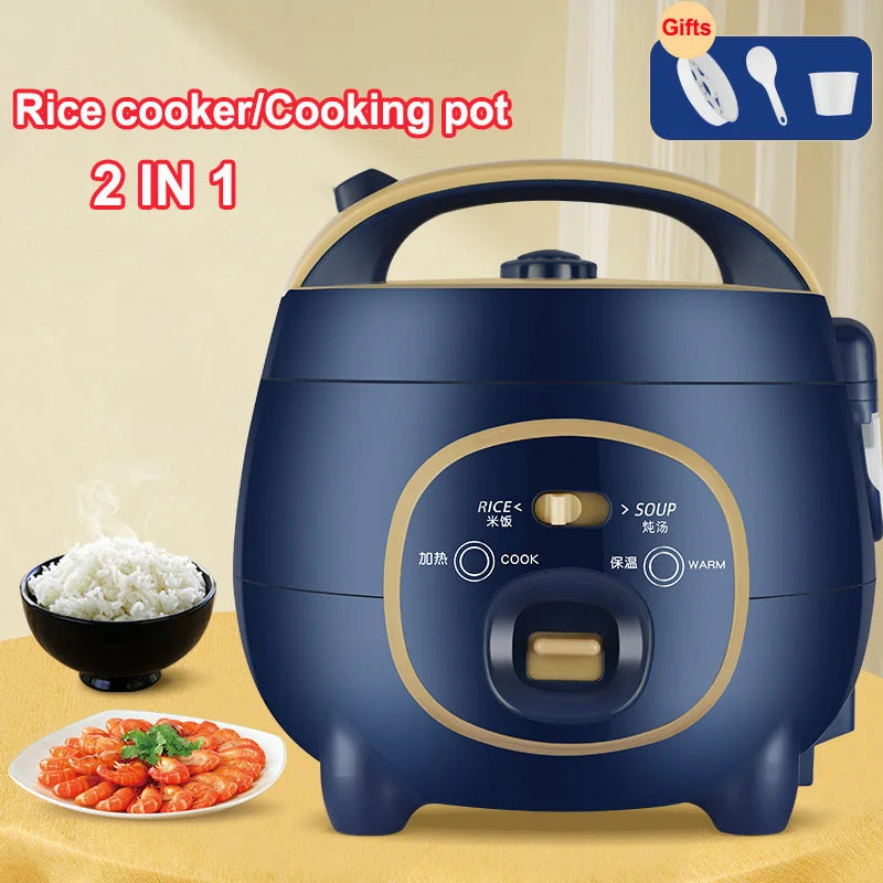 2 IN 1 1.8L Small Rice Cooker Multi-function Stew Pot Household Non-stick Inner Pot Electric Cooking Pot with Steamer Magic Electronics S489a802ccb574a12a0b42841a56cd51ak