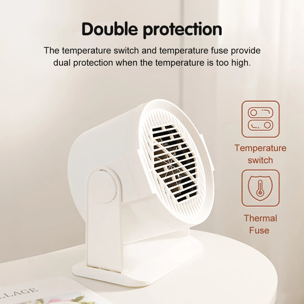 Portable Desktop Electric Heater for Home and Office, Mini Warm Air Fan for Desk Use and Foot Warmer for Cozy Comfort - Magic Electronics