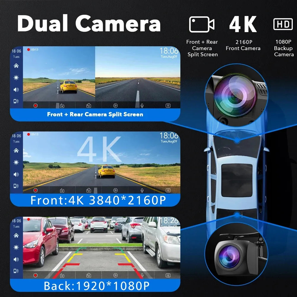 10.26 Inch 4K 3840*2160P Car Dvr Carplay Android-Auto Dash Cam Cabin GPS 5G WIFI FM BT Dual Lens Camera Dashcam Drived Record Magic Electronics S49f763bb0757435cb48cce96e0e7e0fc8