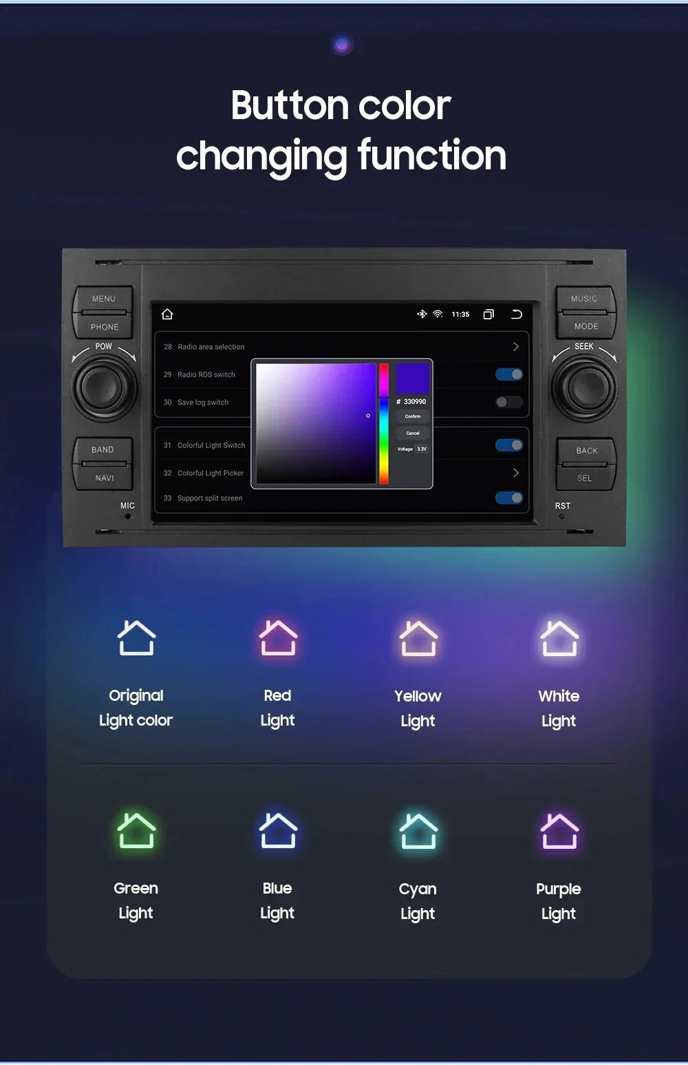 7' Car Radio with Wireless Carplay Android Auto Bluetooth FM for Ford Mondeo Fiesta S-max Focus Galaxy Transit Fusion Connect K Magic Electronics S4af64581e4684beeb68d5b1c36da8845p