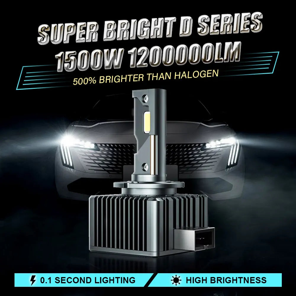 D1S D3S LED Headlight Canbus 1000W 1500000LM D4S D2S D8S Auto Bulbs Two-sided D1R D2R D3R D4R Car Lamp Xenon HID 6000K 12V 24V - Magic Electronics