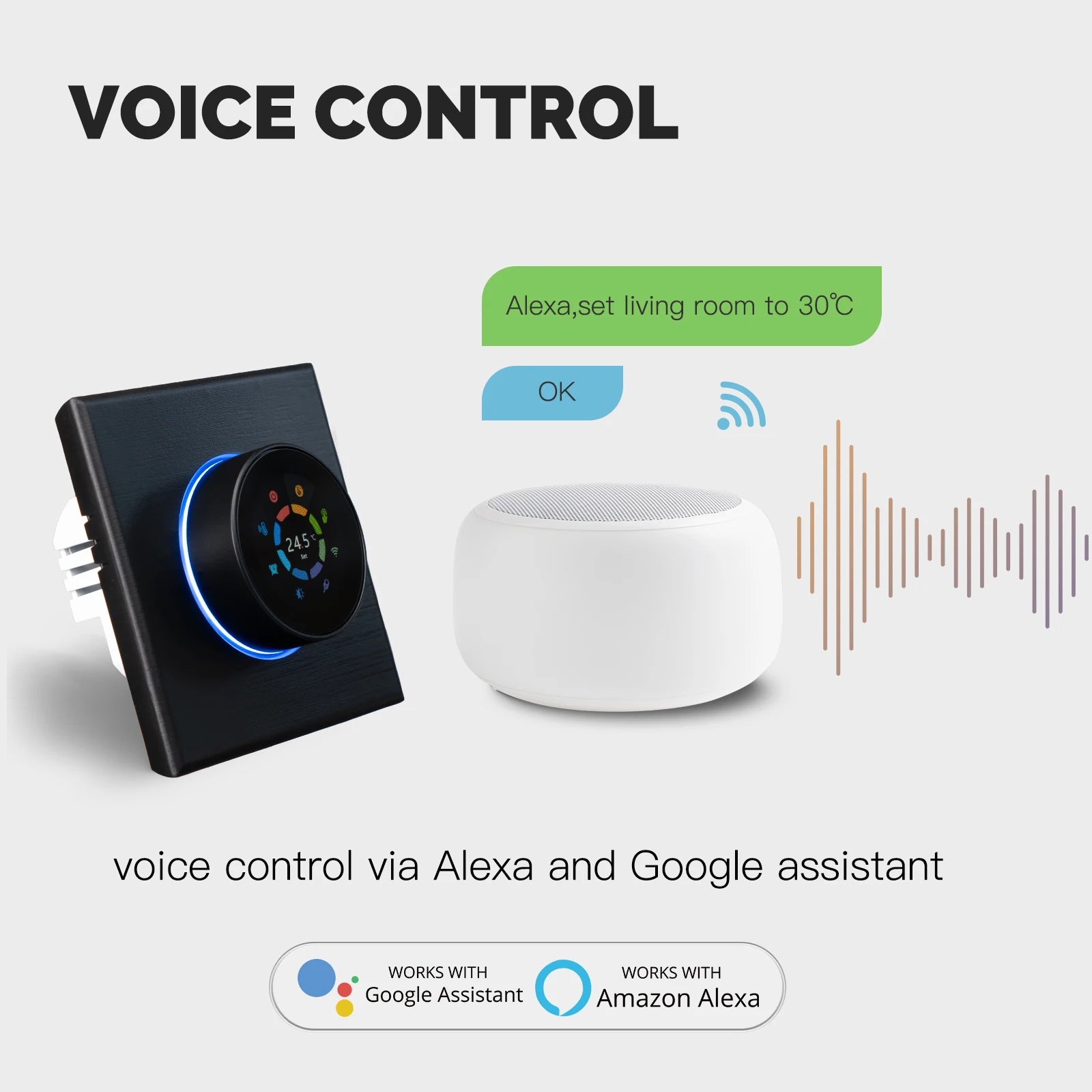 WiFi Smart Home Heating Knob Thermostat Temperature Controller For Water Gas Boiler Electric Heating Works with Alexa GoogleHome - Magic Electronics