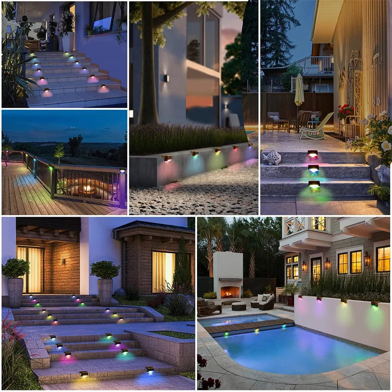 2/4/8/16 Pack Solar Deck Lights LED Waterproof Outdoor Solar Powered LED Step Lights For Decks Stairs Patio Yard Garden Decor - Magic Electronics