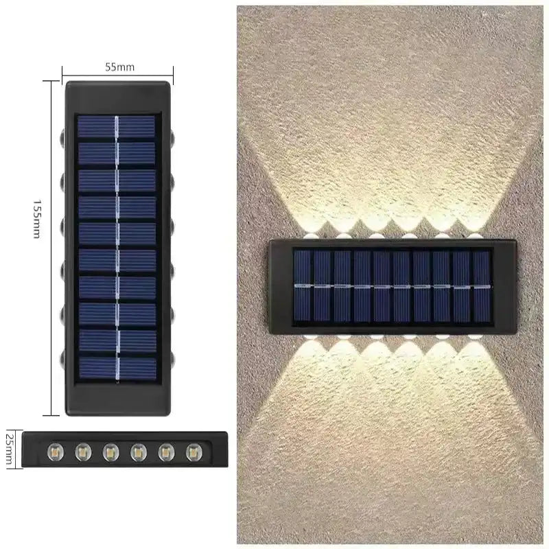 Solar Wall Lamp Outdoor Waterproof Solar Lights Up And Down Convex lens Lighting For Garden Street Landscape Balcony Outdoor Dec - Magic Electronics