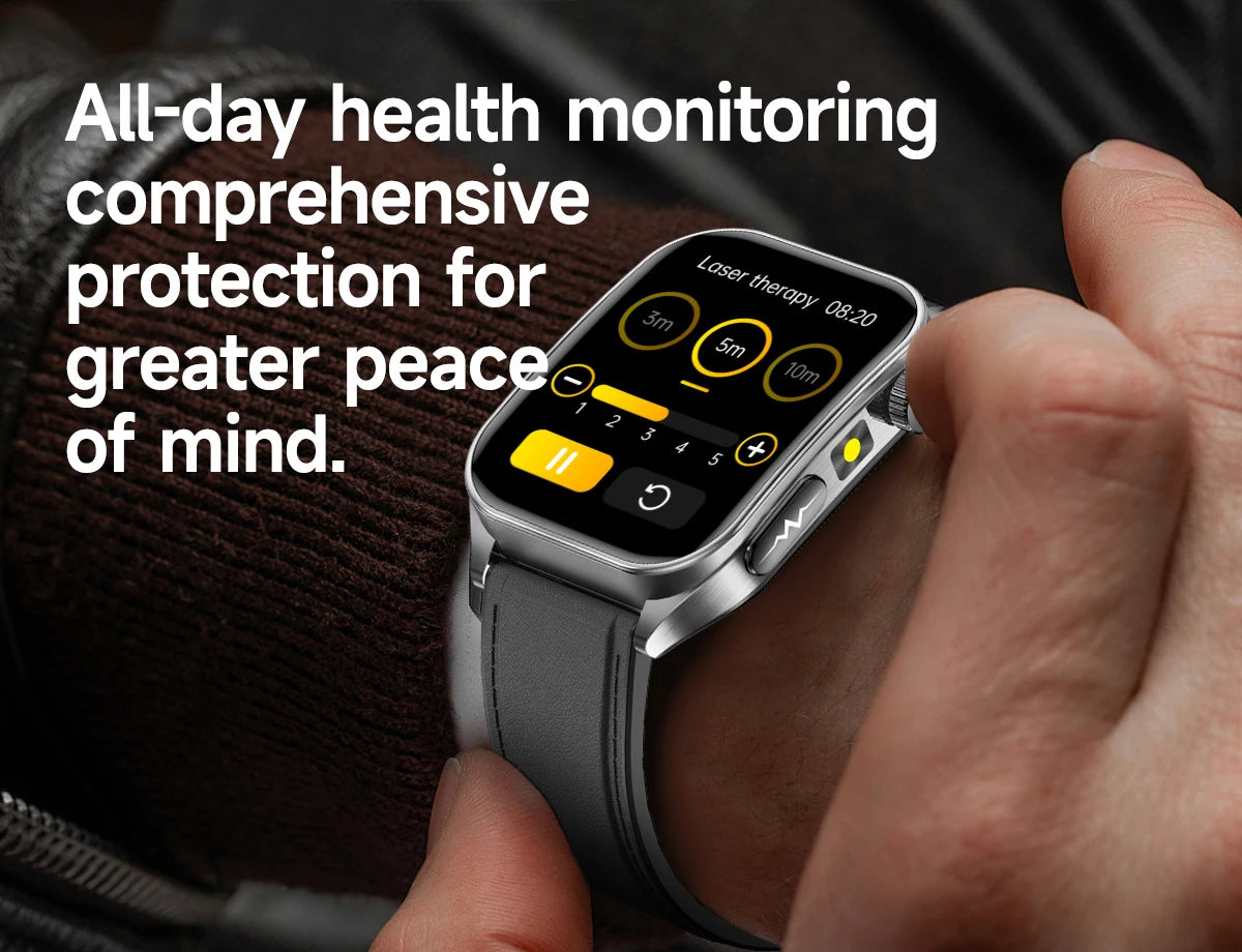 New Laser Treatment Three High Smart Watch Men ECG Heart Rate Uric Acid Health Tracker 1.95 inches Sapphire Glass SmartBracelet Magic Electronics S4cb954388b1141559609a0ea89640a69s