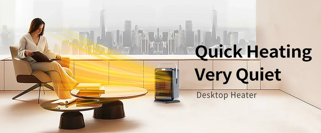 Portable Desktop PTC quick heating shaking head electric both cooling and heating small household With Remote Control 1000W - Magic Electronics