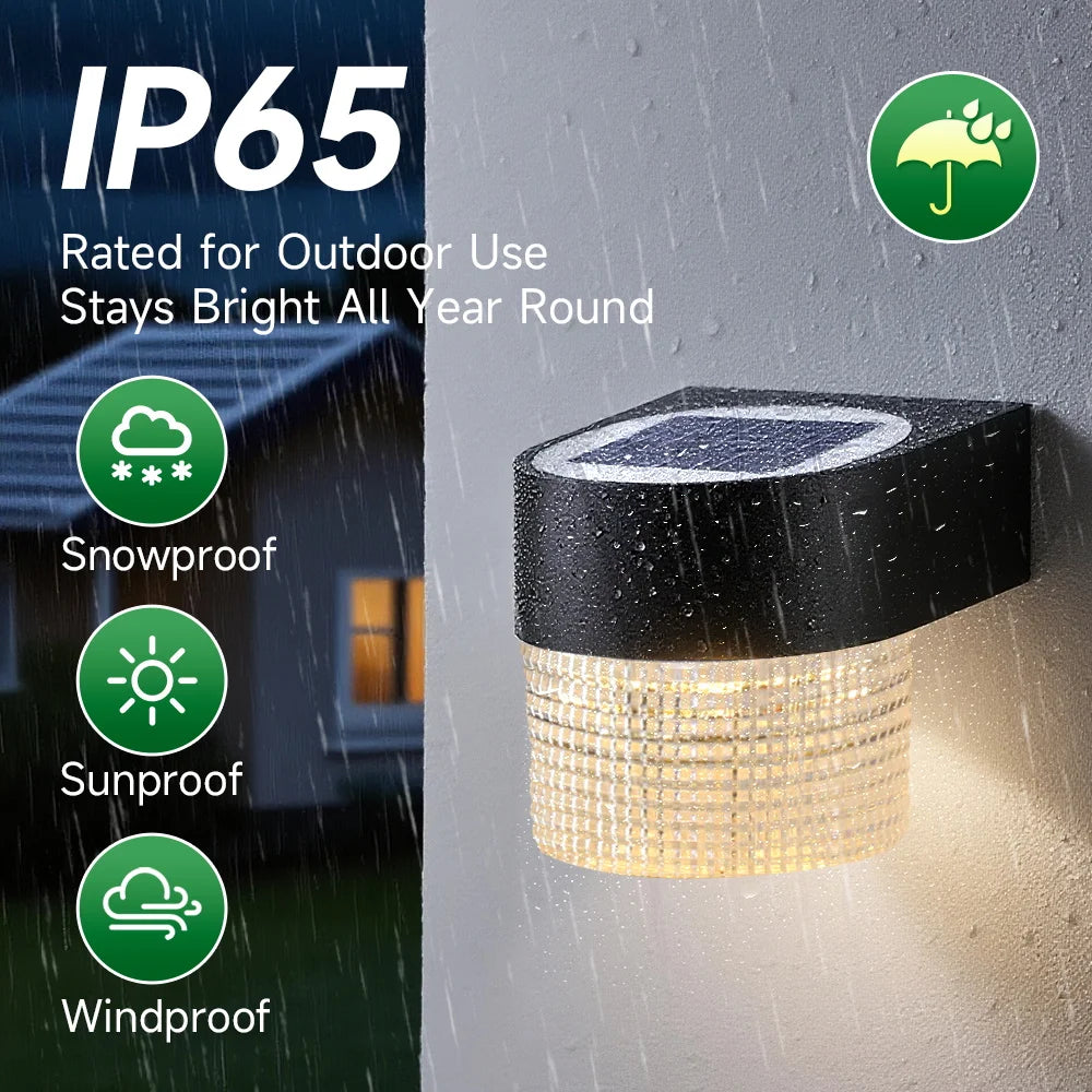 Solar Wall Lamp Outdoor Warm Light Waterproof Lighjt Down Luminous Lighting Balcony Yard Garden Decoration Lights Exterior Wall Magic Electronics S4f8591d9db9c4beab3972a4460c53807L