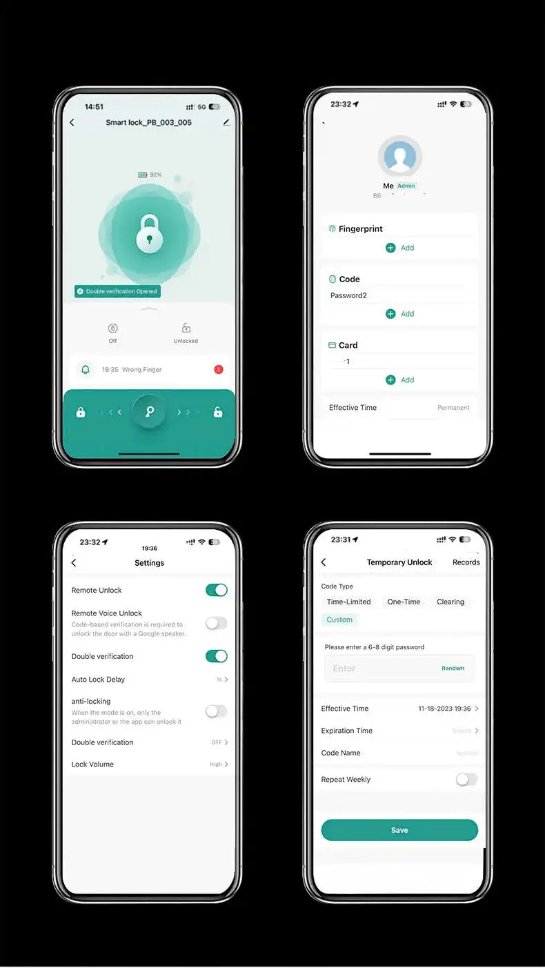 RAYKUBE M6 Tuya BLE Bedroom Digital Electronic Lock Fingerprint Door Lock with Password/Key/IC Card/ Tuya APP Unlock From USA - Magic Electronics