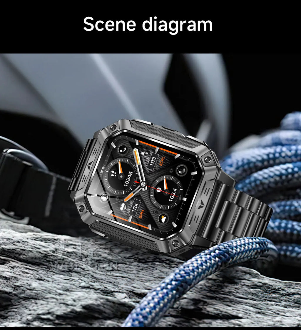 2026 Military outdoor SmartWatch Fitness Clock Men 2.01 inch AMOLED Screen 1400mAh Battery Flashlight Call Waterproof Smart Band Magic Electronics S508df75fda4744f4b5b1e1cd8b5b3a93P